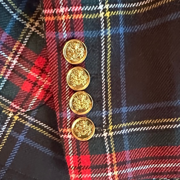 Smythe Multicolor Plaid Blazer with Gold Accents - Picture 8 of 8